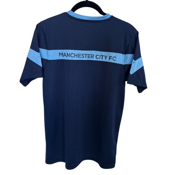 Manchester City FC Boys Training Jersey Navy Blue Youth Large Soccer Football - Picture 4 of 9